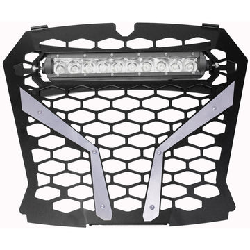 Front Grill Silver Pol Rzr S With 10" Light