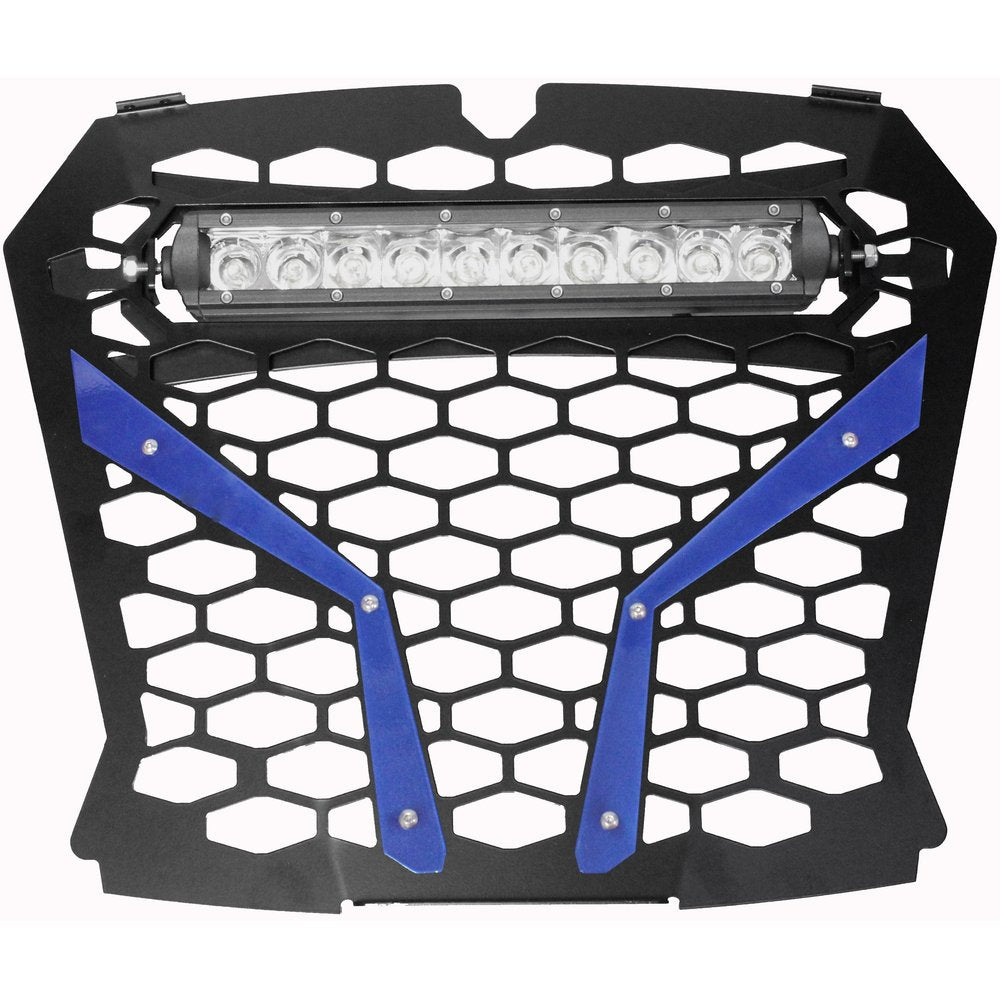 Front Grill Blue Pol Rzr S With 10" Light