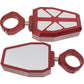 Billet Side Mirrors Diamond Red 1.75"