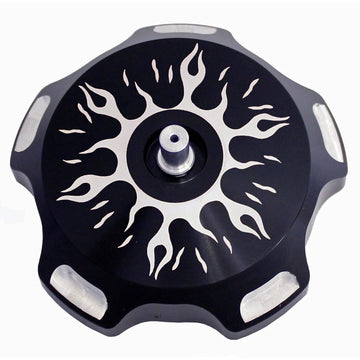Billet Gas Cap (Black Flames)