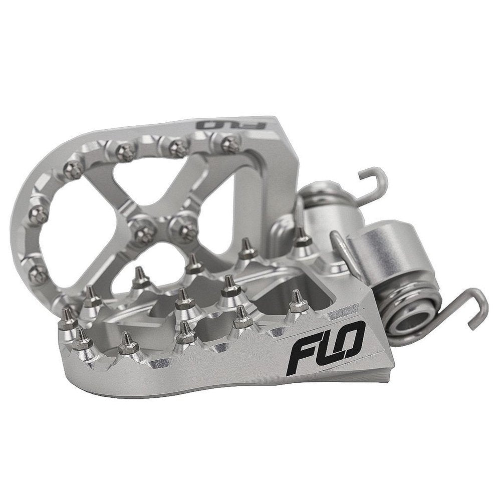 Flo Footpeg Low Silver Yam 10mm Back 12mm Down