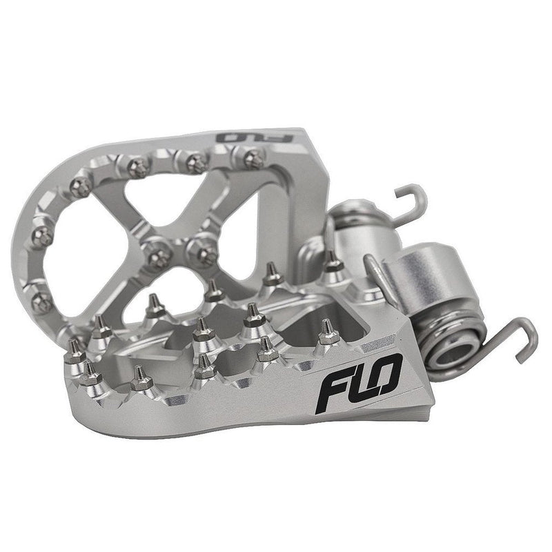 Flo Footpeg Low Silver Yam 10mm Back 12mm Down