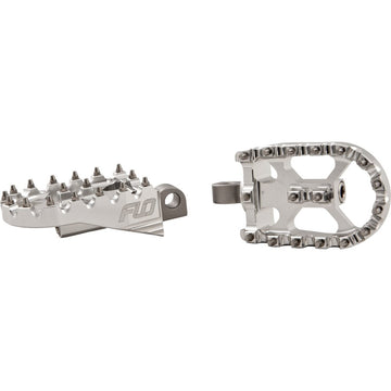Moto Style Footpeg Set Silver 2"X3.125"