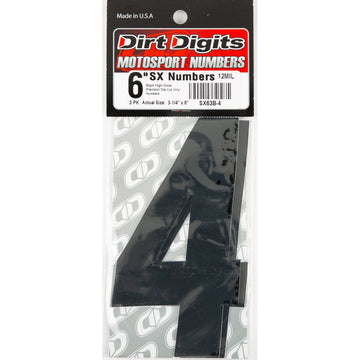 #4 6" Black Super X Digits 3/Pk