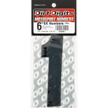 #1 6" Black Super X Digits 3/Pk