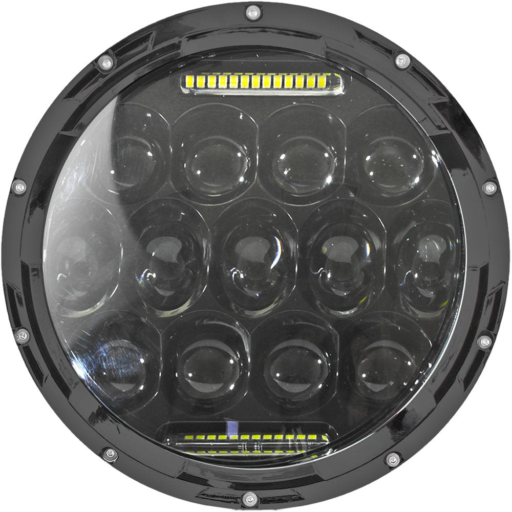 Headlight 7" Blk "Beast" Long Throw