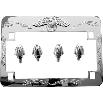 Eagle License Frame Chrome W/Bullet Bolts