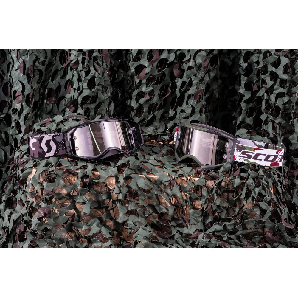 Fury Goggle Dark Green/White Camo W/Silver Chrome Works