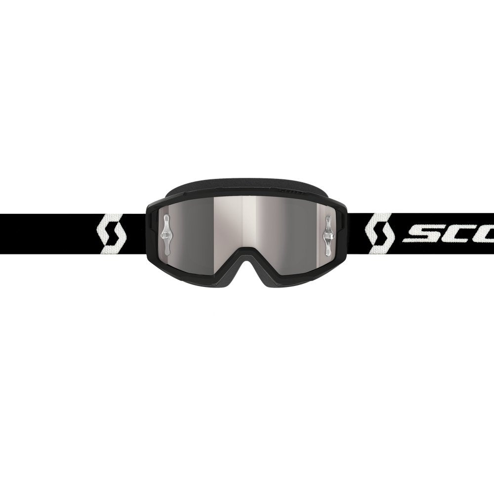 Primal Goggle Black/White Silver Chrome Works