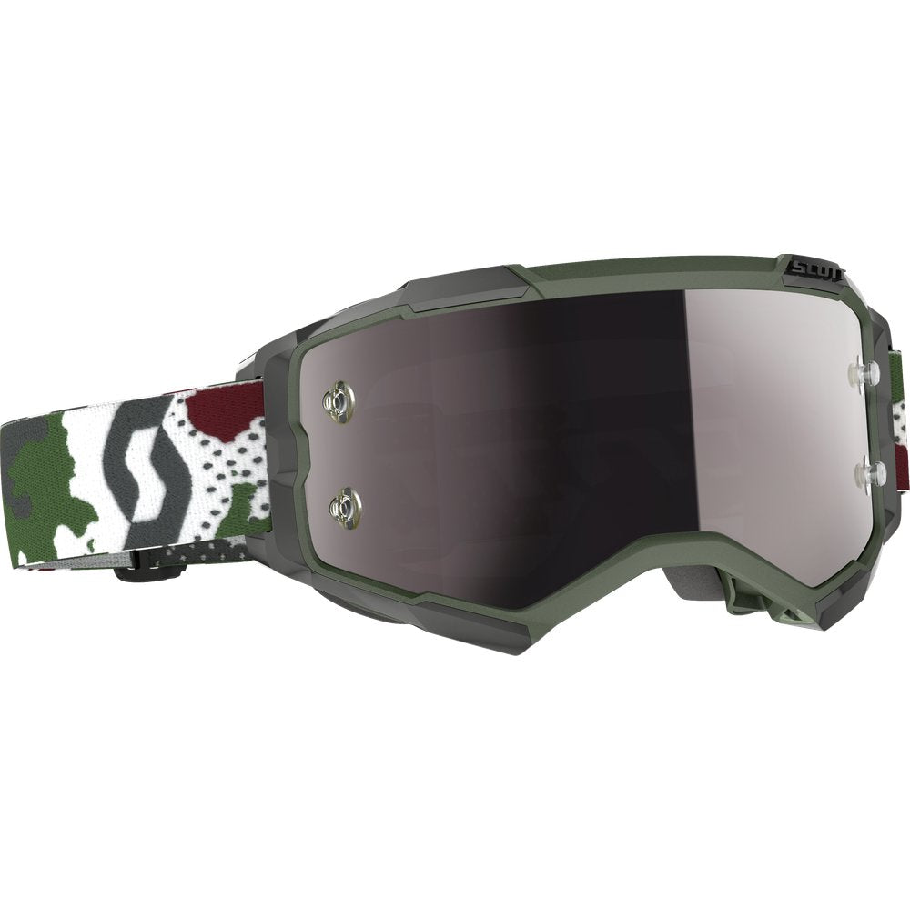 Fury Goggle Dark Green/White Camo W/Silver Chrome Works