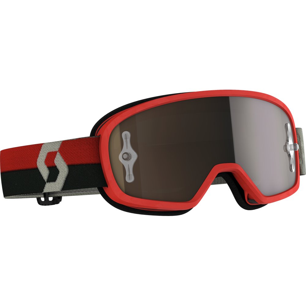 Youth Buzz Mx Pro Goggle Red/Grey W/Gold Chrome Works