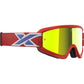 Flat Out Mirror Goggle Rd/Wht/Blu Metallic Gold Mir