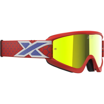 Flat Out Mirror Goggle Rd/Wht/Blu Metallic Gold Mir