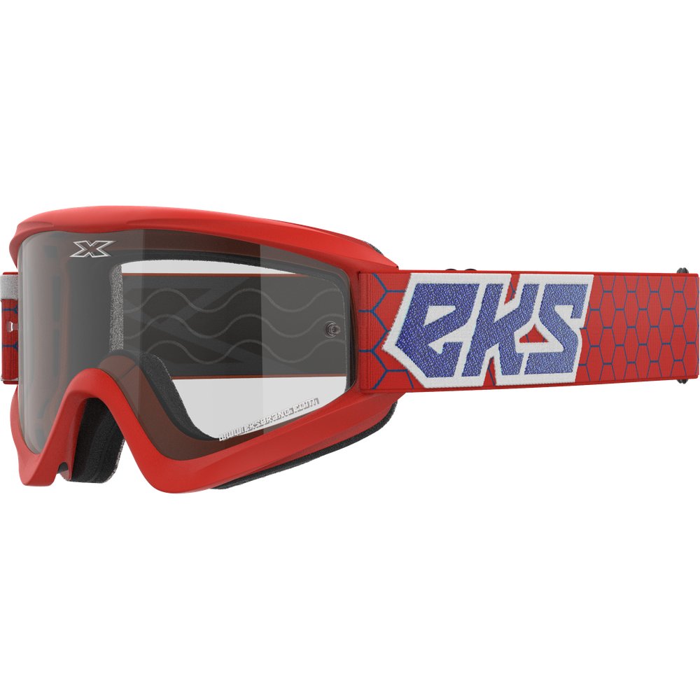 EKS Gox Goggle Red/White Mettalic Blue w/ Clear Lens