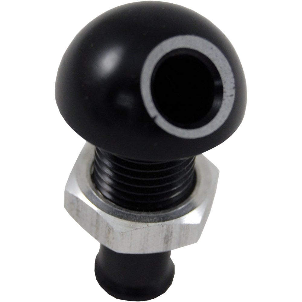 Billet Thru Hull Water Fitting Black 3/8" 45 Deg.