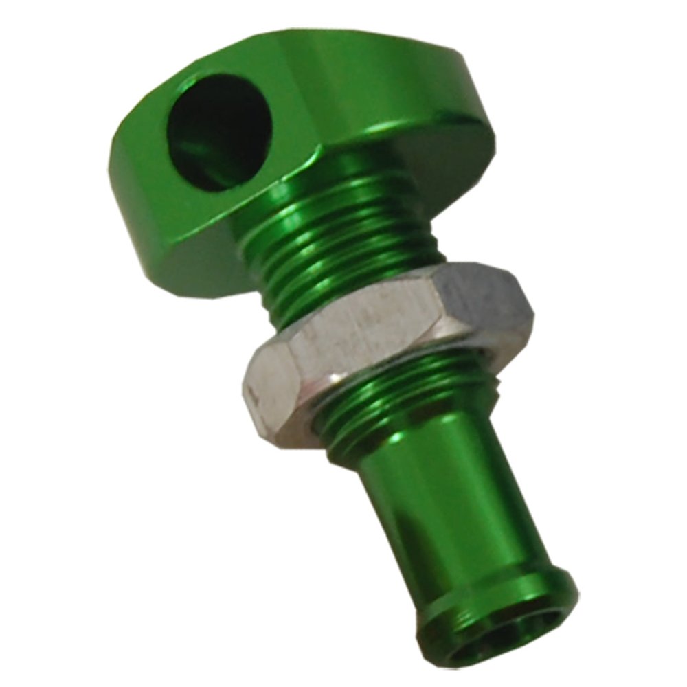 Billet Thru Hull Water Fitting Green 3/8" 90 Deg.