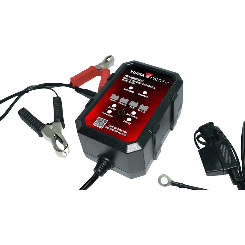 YUASA Battery Charger/Maintainer - Automatic - 900 mA YUA900MACH
