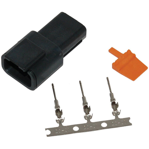 Deutsch Dtm 3 Pin Receptacle W/3 Trmnls/Wdglck Hd74103 98bk