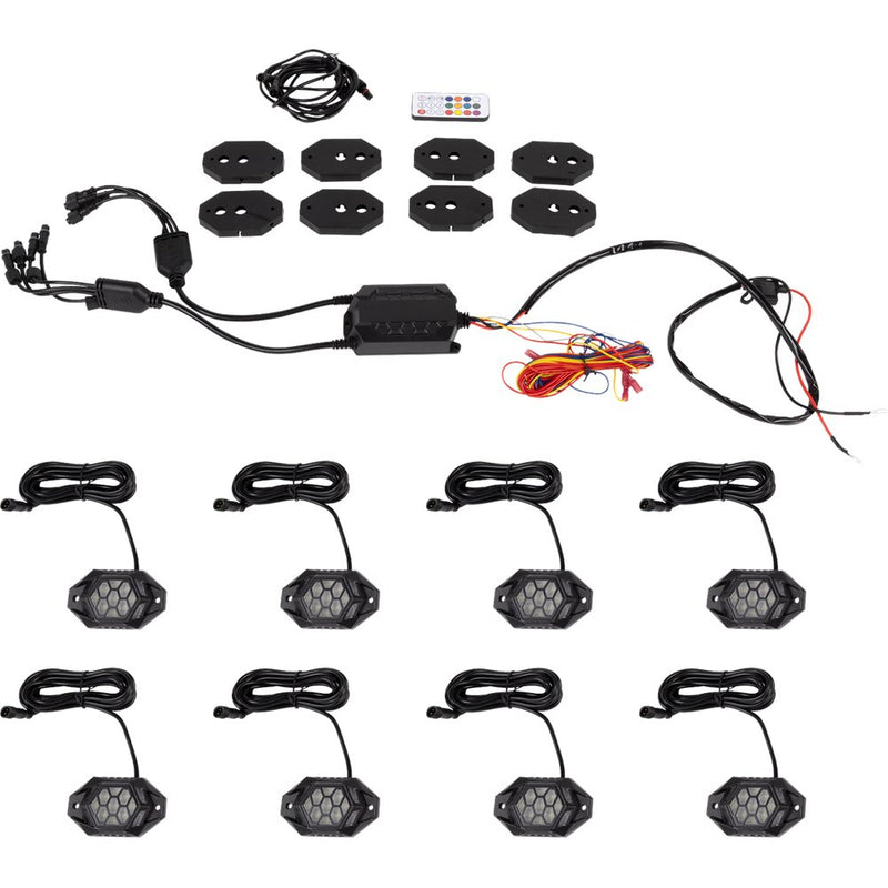 Moose Offroad Rock Light Kit - RGB - 8 Pods 100-3615-PU