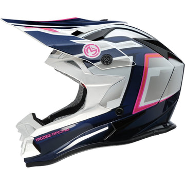 MOOSE OFFROAD MR3 Helmet - F.A.F. - White/Navy/Pink - Medium 0110-8949