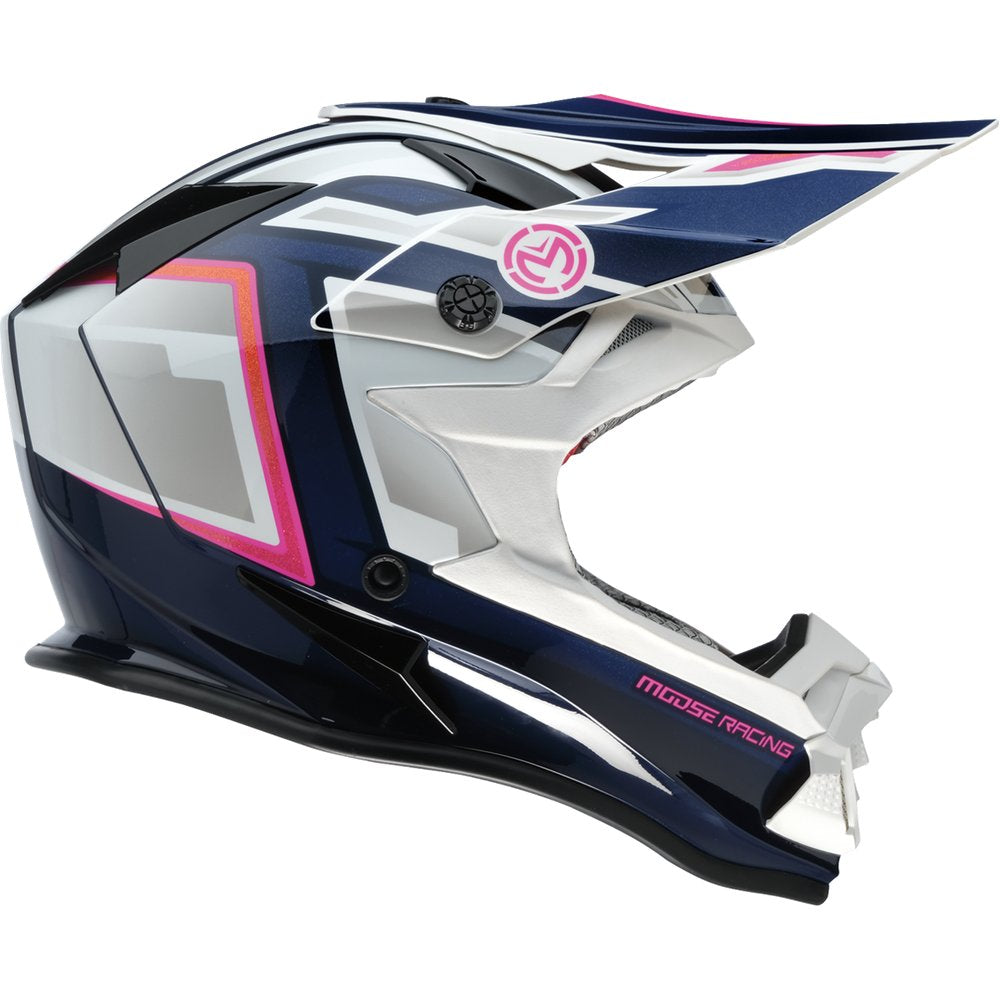 MOOSE OFFROAD MR3 Helmet - F.A.F. - White/Navy/Pink - Medium 0110-8949