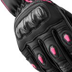 RST Women's S1 CE Leather Glove - Black/Pink - S