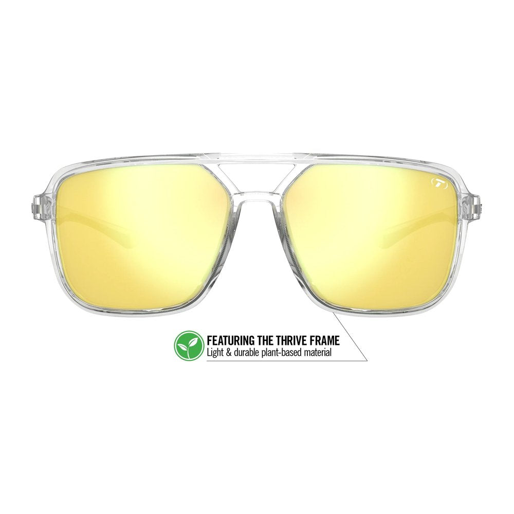 Tifosi Optics Salto Crystal Clear Smoke Yellow Mirror Sunglasses