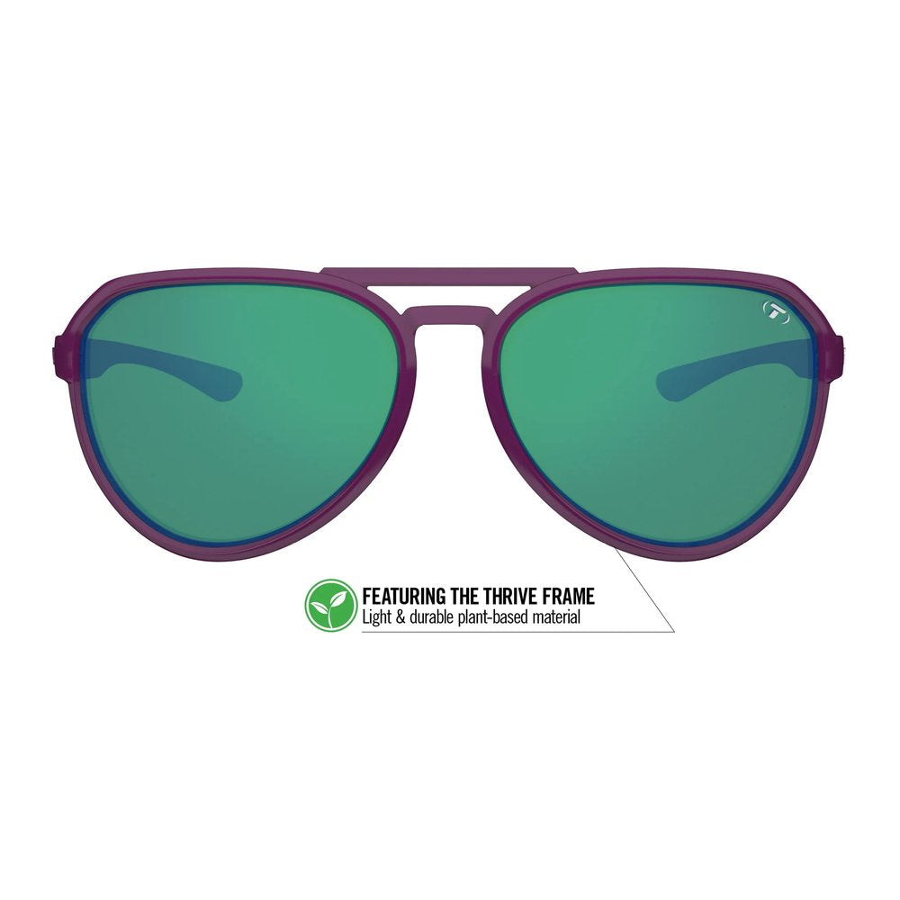 Tifosi Optics Selca Plum Crazy Smoke Green Mirror Sunglasses
