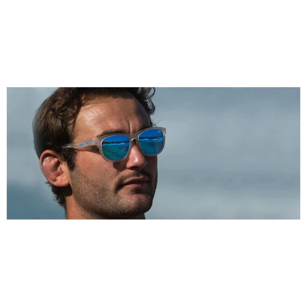 Tifosi Optics Swank Satin Clear Clarion Blue Polarized Sunglasses
