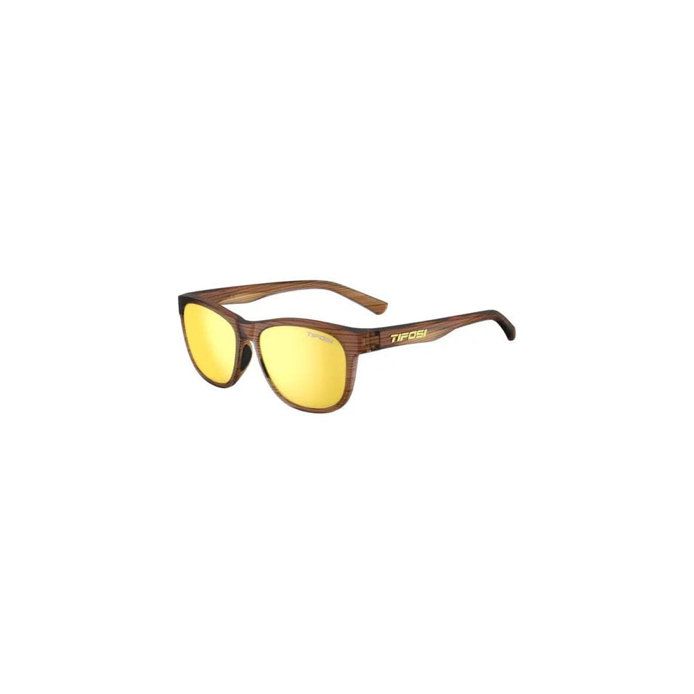 Tifosi Optics Swank Woodgrain Smoke Yellow Mirror Sunglasses