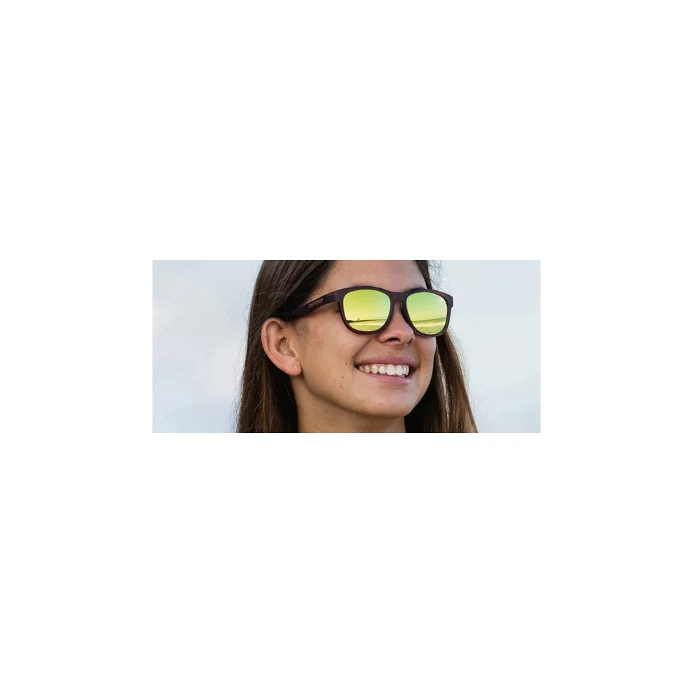 Tifosi Optics Swank Woodgrain Smoke Yellow Mirror Sunglasses
