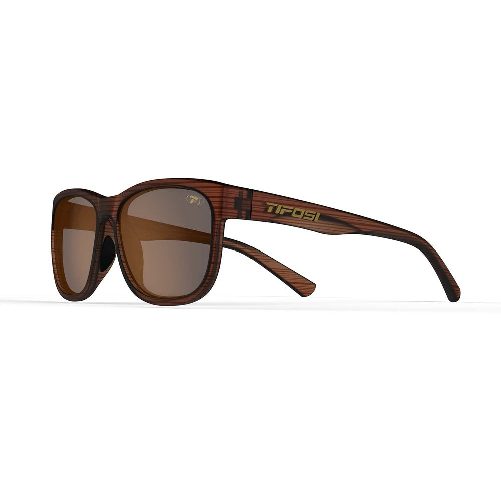 Tifosi Optics Swank X-Large Woodgrain Brown Polarized Sunglasses