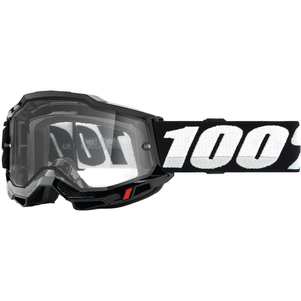 100Percent Accuri 2 Enduro Moto Goggle Black Clear Lens