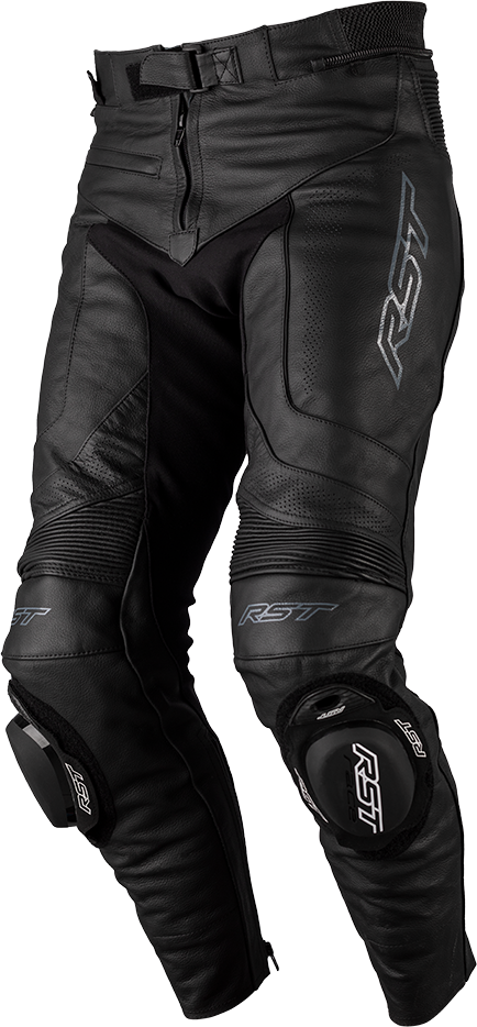 RST Women's S1 CE Leather Pants - Black/Black - M