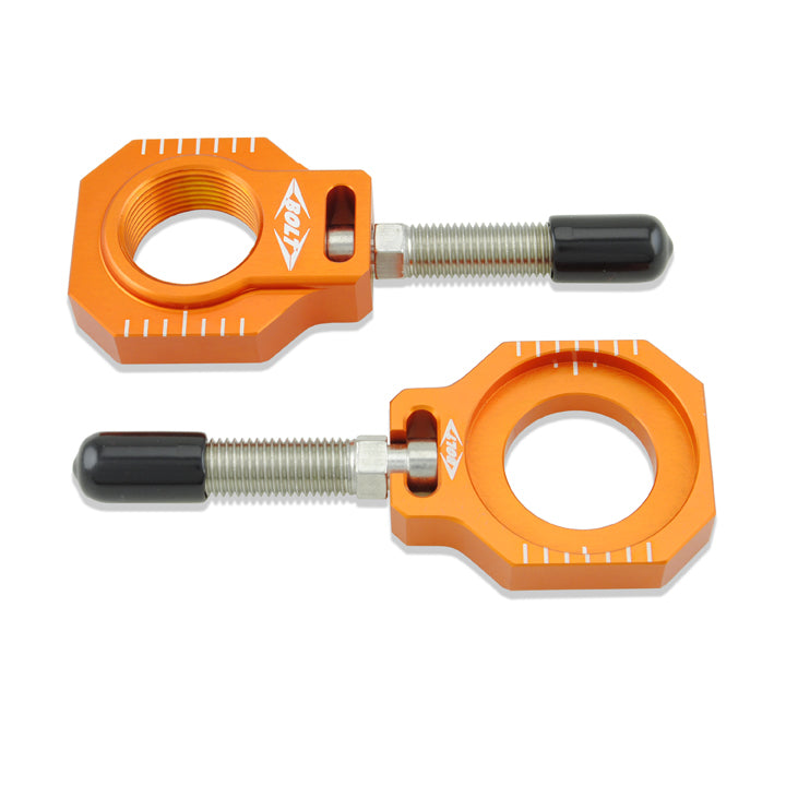 Chain Adjuster Blocks Ktm Orange