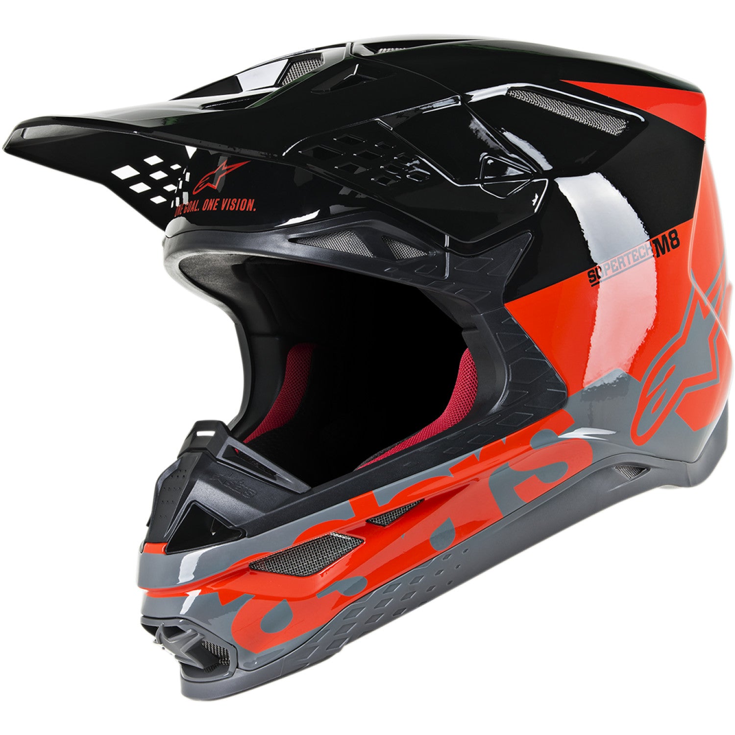 ALPINESTARS Supertech M8 Helmet - Radium - MIPS? - Red Fluo/Black/Mid Gray Glossy - XL 8301519-3183-XL