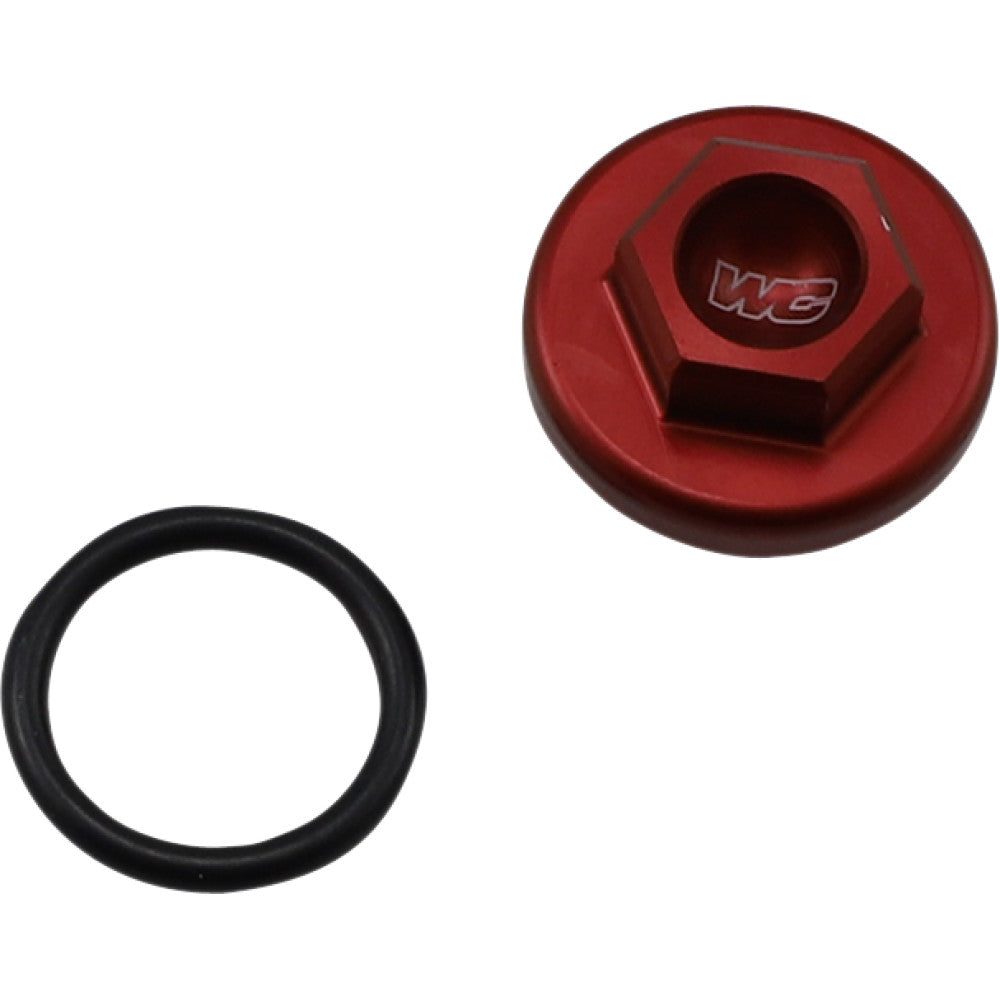 WORKS CONNECTION Aluminum Oil Filler Plug - Red - Kawasaki/Suzuki 24-190