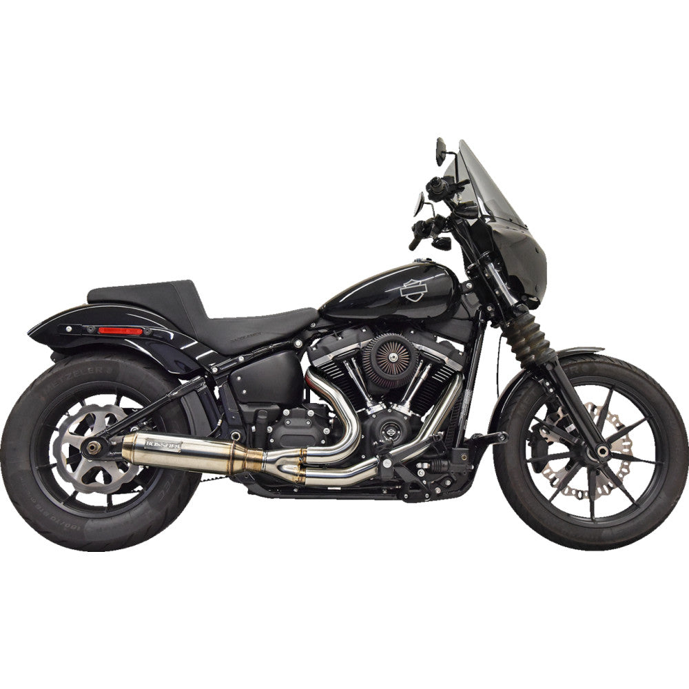 BASSANI XHAUST 2-into-1 Super Bike Exhaust System with 4" Muffler - Stainless Steel 1S77SS