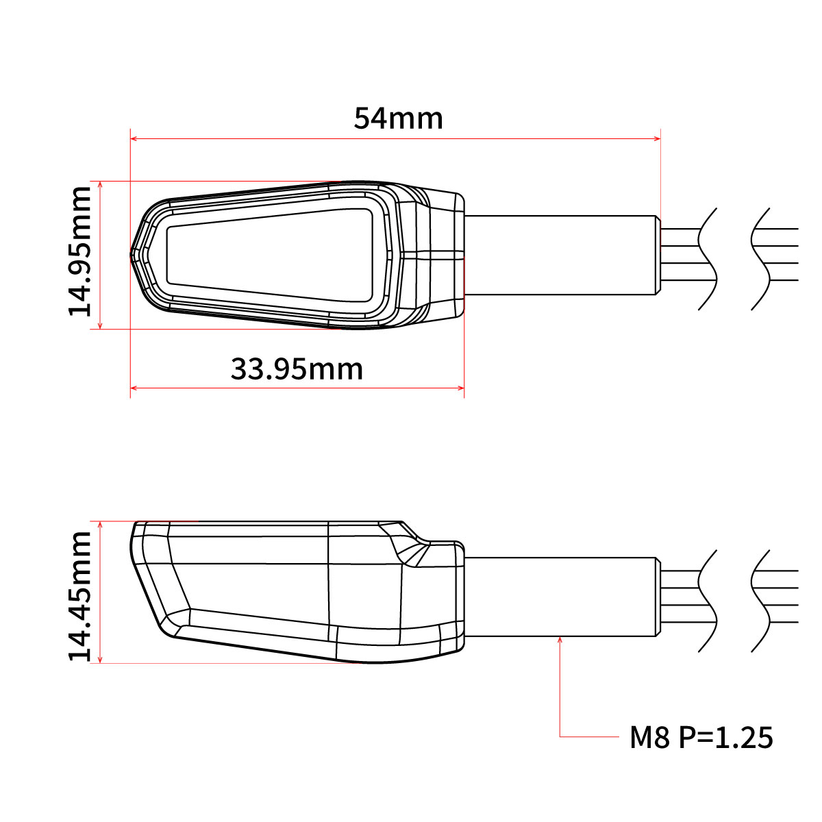 701 Led Turn Signals W/Taillight Blk W/Clr Lens Pr