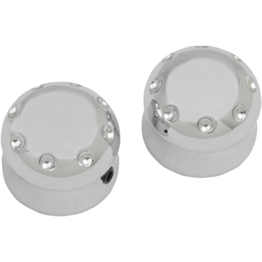 Covingtons Axle Covers - Front - Dimpled - Chrome - Pair - '08-'23 C0010-C