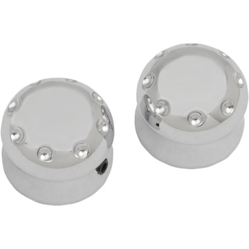 Covingtons Axle Covers - Front - Dimpled - Chrome - Pair - '08-'23 C0010-C