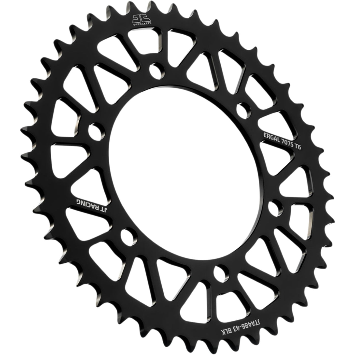 JT SPROCKETS Rear Sprocket - Kawasaki/Yamaha - Black - 43-Tooth JTA486.43BLK by JT Rear Sprockets   Aluminum/Alloy