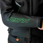 RST S1 D3O Leather CE Jacket - Black/Grey/Fluro Green - XL