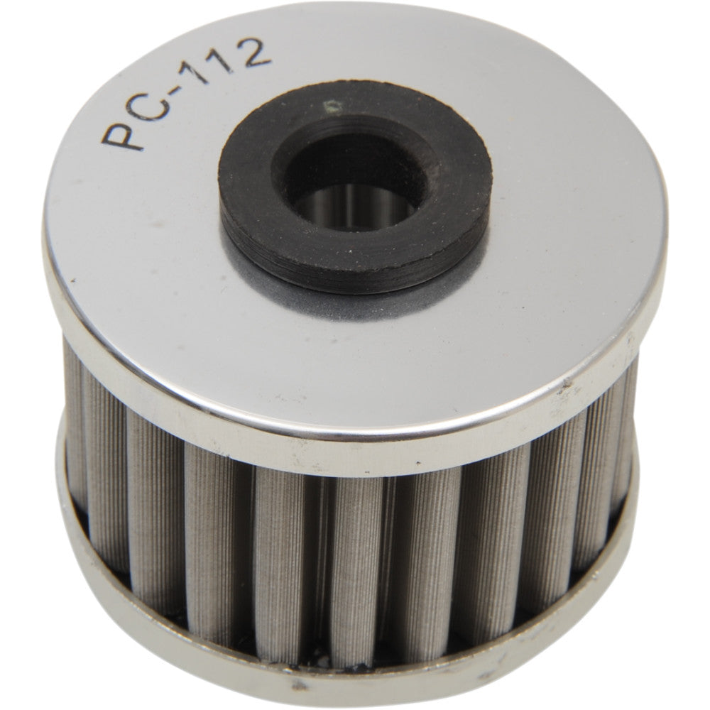 PC RACING Flo? Stainless Steel Oil Filter - Honda/Kawasaki/Polaris PC112