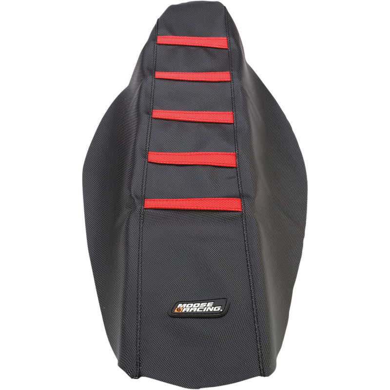 Moose Racing Ribbed Seat Cover - Black Cover/Red Ribs - Honda CRF45013-331RT