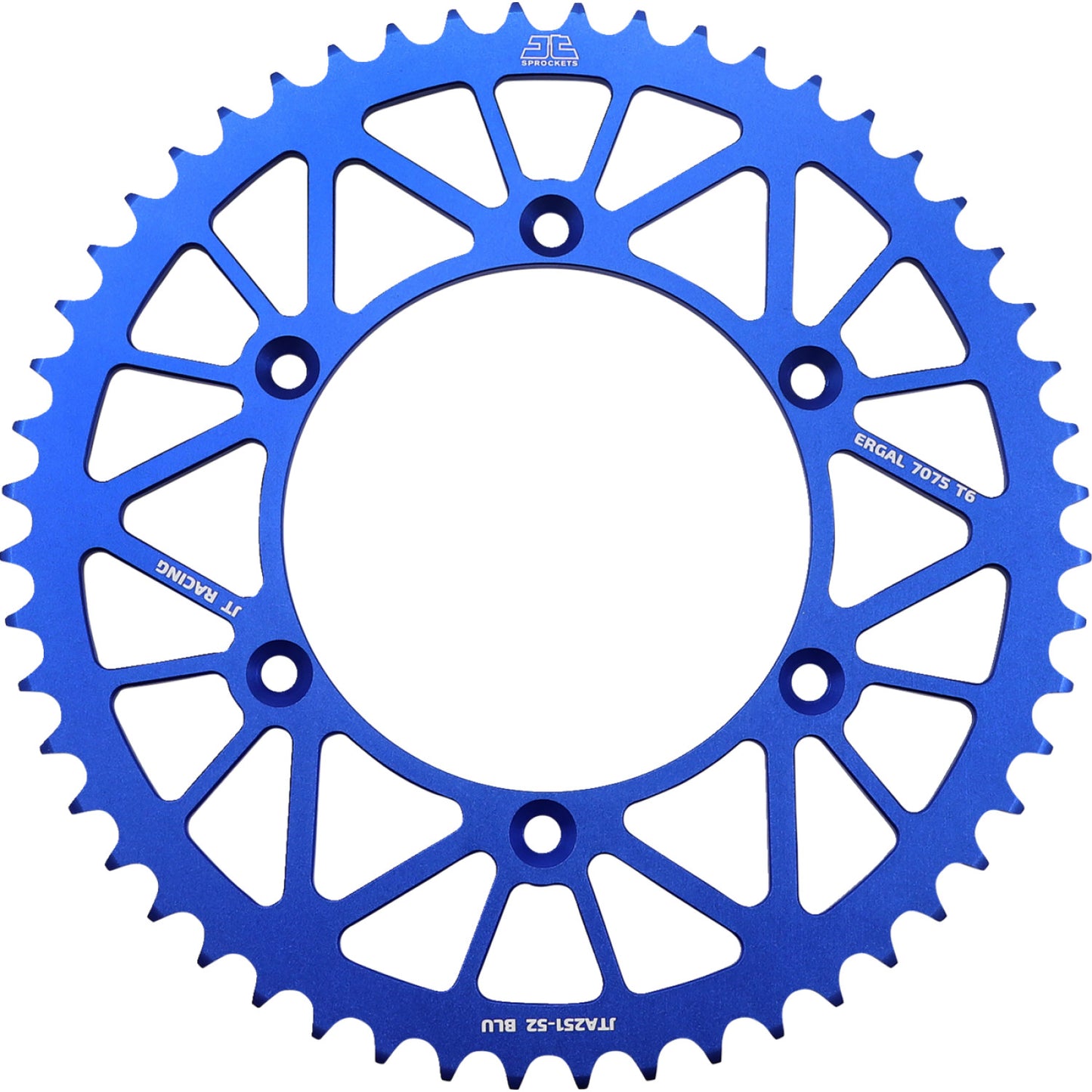 JT SPROCKETS Rear Sprocket - Yamaha - Blue - 52 Tooth JTA251.52BLU by JT Rear Sprockets   Aluminum/Alloy