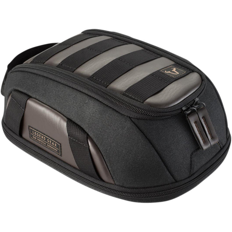 SW-Motech Legend Gear Magnetic Tank Bag - LT1 - 3 to 5.5 Liter - Black/Brown BC.TRS.00.401.10000 | Tank Bags & Parts