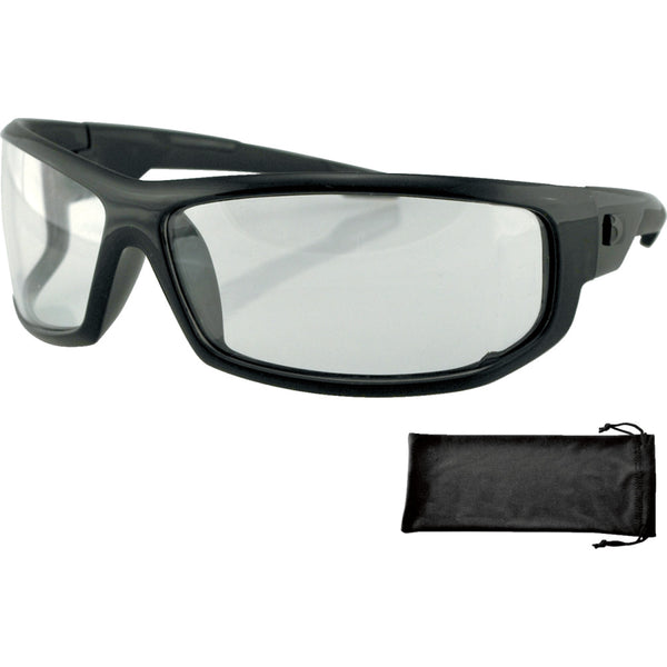 Bobster AXL Sunglasses - Gloss Black - Clear Lens EAXL001C