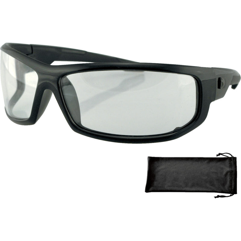 BOBSTER AXL Sunglasses - Gloss Black - Clear Lens EAXL001C