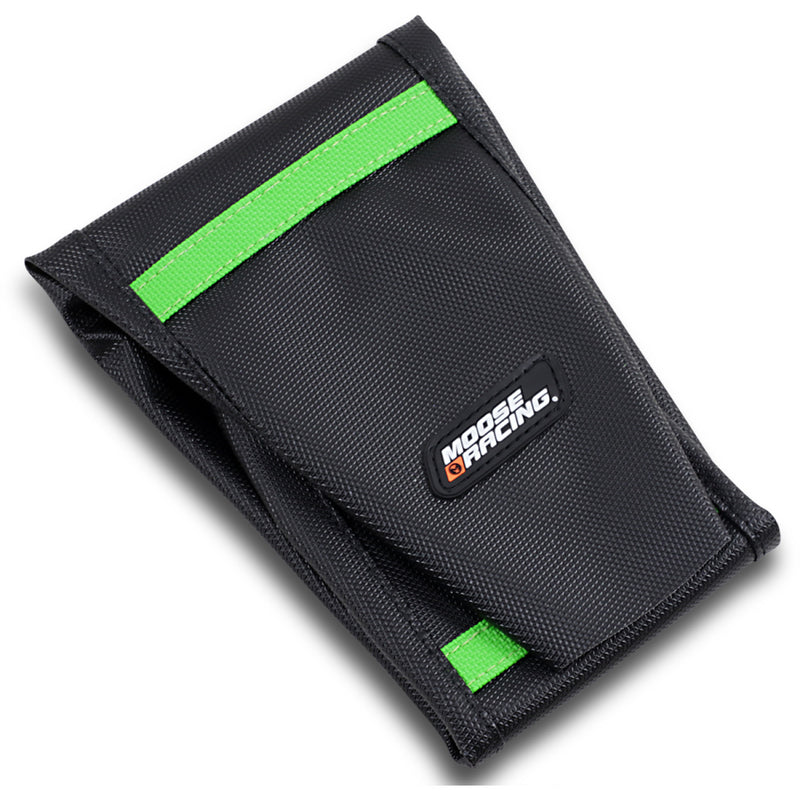 Moose Racing Ribbed Seat Cover - Black Cover/Green Ribs KXF45019-334
